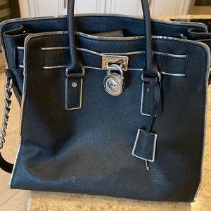 Black and silver Michael Kors handbag or shoulder bag